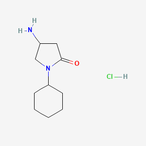 molecular formula C10H19ClN2O B1489180 4-氨基-1-环己基吡咯烷-2-酮盐酸盐 CAS No. 1177347-80-6