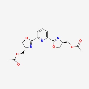 molecular formula C17H19N3O6 B14891827 ((4S,4'S)-Pyridine-2,6-diylbis(4,5-dihydrooxazole-2,4-diyl))bis(methylene) diacetate 