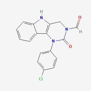 molecular formula C17H12ClN3O2 B14891828 1-(4-chlorophenyl)-2-oxo-1,2,4,5-tetrahydro-3H-pyrimido[5,4-b]indole-3-carbaldehyde 