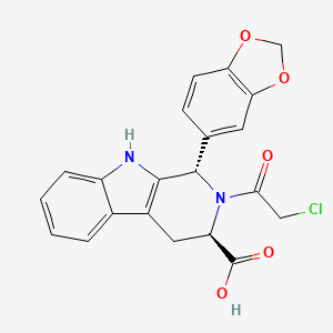 molecular formula C21H17ClN2O5 B14891839 (1S,3R)-1-(Benzo[d][1,3]dioxol-5-yl)-2-(2-chloroacetyl)-2,3,4,9-tetrahydro-1H-pyrido[3,4-b]indole-3-carboxylic acid 