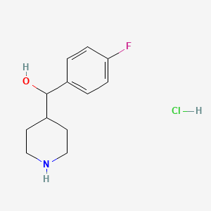 molecular formula C12H17ClFNO B14891849 (4-Fluorophenyl)-piperidin-4-ylmethanol;hydrochloride 