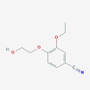 molecular formula C11H13NO3 B14891871 3-Ethoxy-4-(2-hydroxyethoxy)benzonitrile 