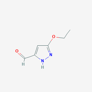 molecular formula C6H8N2O2 B14891893 5-ethoxy-1H-pyrazole-3-carbaldehyde 