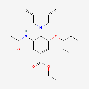 Ethyl 5-acetamido-4-(diallylamino)-3-(pentan-3-yloxy)cyclohex-1-ene-1-carboxylate