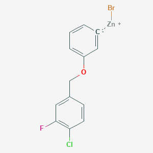 molecular formula C13H9BrClFOZn B14891934 3-(4'-Chloro-3'-fluorobenZyloxy)phenylZinc bromide 