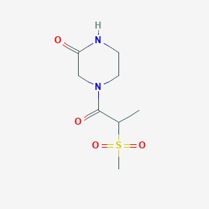 molecular formula C8H14N2O4S B14891944 4-(2-(Methylsulfonyl)propanoyl)piperazin-2-one 