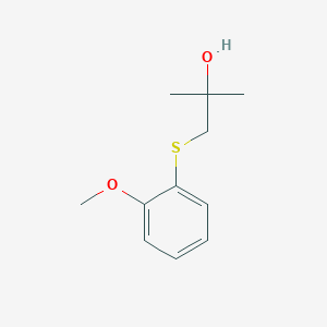 molecular formula C11H16O2S B14891951 1-((2-Methoxyphenyl)thio)-2-methylpropan-2-ol 