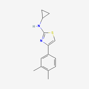 molecular formula C14H16N2S B14891965 n-Cyclopropyl-4-(3,4-dimethylphenyl)thiazol-2-amine 