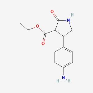 molecular formula C13H16N2O3 B14891980 Ethyl 4-(4-aminophenyl)-2-oxopyrrolidine-3-carboxylate 