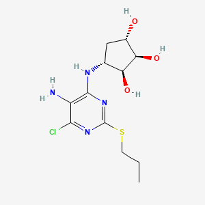 (1S,2R,3S,4R)-4-((5-Amino-6-chloro-2-(propylthio)pyrimidin-4-yl)amino)cyclopentane-1,2,3-triol