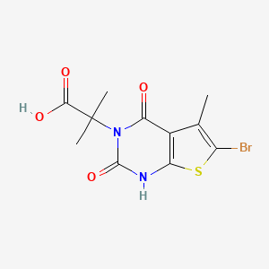 molecular formula C11H11BrN2O4S B14892014 2-(6-Bromo-5-methyl-2,4-dioxo-1,2-dihydrothieno[2,3-d]pyrimidin-3(4H)-yl)-2-methylpropanoic acid 