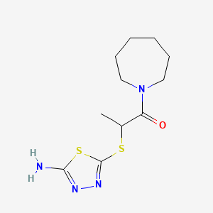 2-((5-Amino-1,3,4-thiadiazol-2-yl)thio)-1-(azepan-1-yl)propan-1-one