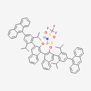 N-[10,16-bis[4-anthracen-9-yl-2,6-di(propan-2-yl)phenyl]-13-sulfanylidene-12,14-dioxa-13λ5-phosphapentacyclo[13.8.0.02,11.03,8.018,23]tricosa-1(15),2(11),3,5,7,9,16,18,20,22-decaen-13-yl]-1,1,1-trifluoromethanesulfonamide