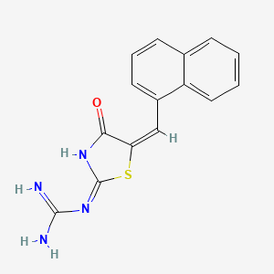 molecular formula C15H12N4OS B14892111 (1E)-1-[(5E)-5-(naphthalen-1-ylmethylidene)-4-oxo-1,3-thiazolidin-2-ylidene]guanidine 