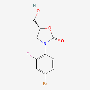 molecular formula C10H9BrFNO3 B14892150 (R)-3-(4-Bromo-2-fluorophenyl)-5-(hydroxymethyl)oxazolidin-2-one 