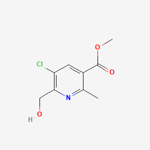 molecular formula C9H10ClNO3 B14892180 Methyl 5-chloro-6-(hydroxymethyl)-2-methylnicotinate 