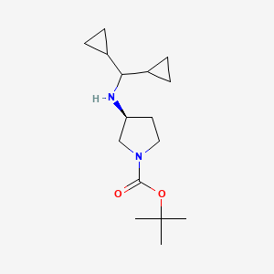 molecular formula C16H28N2O2 B14892190 Tert-butyl (3S)-3-[(dicyclopropylmethyl)amino]pyrrolidine-1-carboxylate 