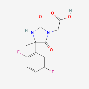 molecular formula C12H10F2N2O4 B14892223 2-(4-(2,5-Difluorophenyl)-4-methyl-2,5-dioxoimidazolidin-1-yl)acetic acid 