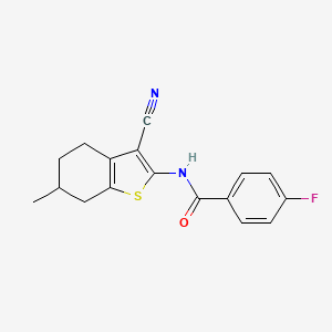 N-(3-cyano-6-methyl-4,5,6,7-tetrahydro-1-benzothiophen-2-yl)-4-fluorobenzamide