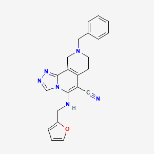 9-Benzyl-5-[(furan-2-ylmethyl)amino]-7,8,9,10-tetrahydro[1,2,4]triazolo[3,4-a][2,7]naphthyridine-6-carbonitrile