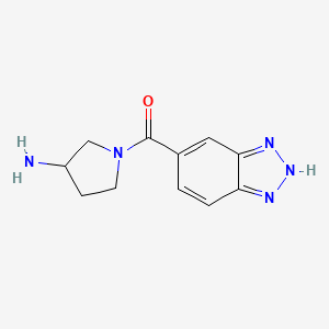 molecular formula C11H13N5O B1489231 (3-aminopyrrolidin-1-yl)(1H-benzo[d][1,2,3]triazol-5-yl)methanone CAS No. 2098065-47-3