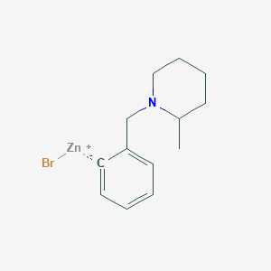 molecular formula C13H18BrNZn B14892318 2-[(2-Methyl-1-piperidino)methyl]phenylZinc bromide 