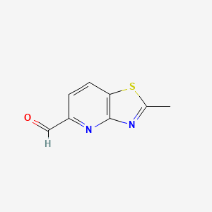 molecular formula C8H6N2OS B14892325 2-Methylthiazolo[4,5-b]pyridine-5-carbaldehyde 