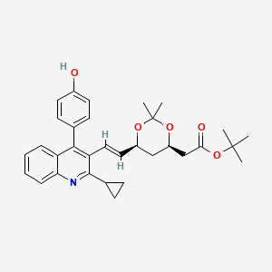 molecular formula C32H37NO5 B14892377 tert-Butyl 2-((4R,6S)-6-((E)-2-(2-cyclopropyl-4-(4-hydroxyphenyl)quinolin-3-yl)vinyl)-2,2-dimethyl-1,3-dioxan-4-yl)acetate 