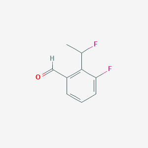 molecular formula C9H8F2O B14892418 3-Fluoro-2-(1-fluoroethyl)benzaldehyde 