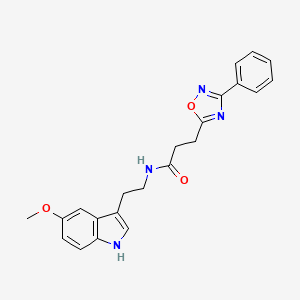 N-(2-(5-Methoxy-1H-indol-3-yl)ethyl)-3-(3-phenyl-1,2,4-oxadiazol-5-yl)propanamide