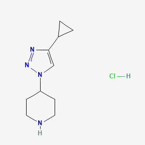 molecular formula C10H17ClN4 B1489248 4-(4-cyclopropyl-1H-1,2,3-triazol-1-yl)piperidine hydrochloride CAS No. 2098144-19-3
