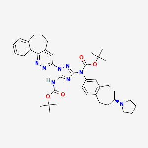 (S)-tert-Butyl (5-((tert-butoxycarbonyl)amino)-1-(6,7-dihydro-5H-benzo[6,7]cyclohepta[1,2-c]pyridazin-3-yl)-1H-1,2,4-triazol-3-yl)(7-(pyrrolidin-1-yl)-6,7,8,9-tetrahydro-5H-benzo[7]annulen-2-yl)carbamate