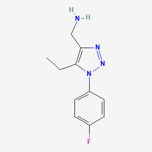 molecular formula C11H13FN4 B1489251 (5-ethyl-1-(4-fluorophenyl)-1H-1,2,3-triazol-4-yl)methanamine CAS No. 1267189-63-8