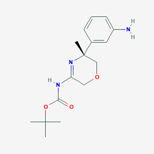 molecular formula C16H23N3O3 B14892515 (R)-tert-Butyl (5-(3-aminophenyl)-5-methyl-5,6-dihydro-2H-1,4-oxazin-3-yl)carbamate 