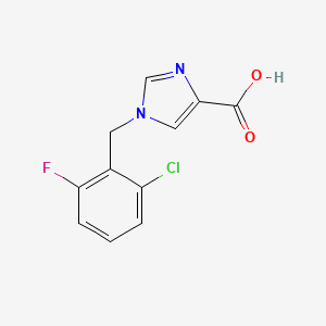 molecular formula C11H8ClFN2O2 B1489252 1-[(2-chloro-6-fluorophenyl)methyl]-1H-imidazole-4-carboxylic acid CAS No. 1368784-84-2