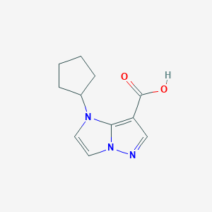 molecular formula C11H13N3O2 B1489254 1-cyclopentyl-1H-imidazo[1,2-b]pyrazole-7-carboxylic acid CAS No. 1368258-01-8