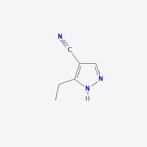 molecular formula C6H7N3 B1489255 5-ethyl-1H-pyrazole-4-carbonitrile CAS No. 1501205-06-6