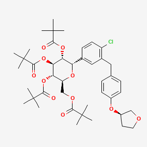 (2S,3R,4S,5S,6S)-2-(4-Chloro-3-(4-(((R)-tetrahydrofuran-3-yl)oxy)benzyl)phenyl)-6-((pivaloyloxy)methyl)tetrahydro-2H-pyran-3,4,5-triyl tris(2,2-dimethylpropanoate)