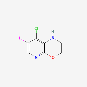 molecular formula C7H6ClIN2O B14892579 8-Chloro-7-iodo-2,3-dihydro-1H-pyrido[2,3-b][1,4]oxazine 