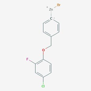 molecular formula C13H9BrClFOZn B14892604 4-[(4'-Chloro-2'-fluorophenoxy)methyl]phenylZinc bromide 