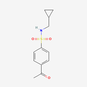 molecular formula C12H15NO3S B14892616 4-acetyl-N-(cyclopropylmethyl)benzenesulfonamide 