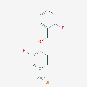 molecular formula C13H9BrF2OZn B14892629 4-(2'-FluorobenZyloxy)-3-fluorophenylZinc bromide 