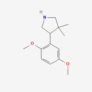 molecular formula C14H21NO2 B1489263 4-(2,5-Dimethoxyphenyl)-3,3-dimethylpyrrolidine CAS No. 1780080-19-4