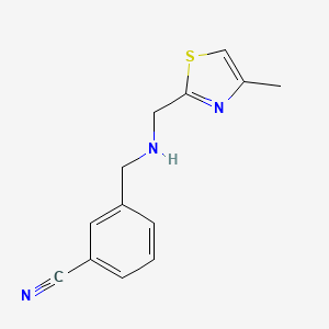 molecular formula C13H13N3S B14892636 3-((((4-Methylthiazol-2-yl)methyl)amino)methyl)benzonitrile 