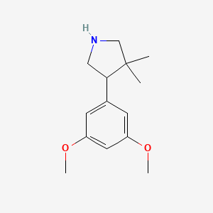 molecular formula C14H21NO2 B1489264 4-(3,5-Dimethoxyphenyl)-3,3-dimethylpyrrolidine CAS No. 1782503-83-6