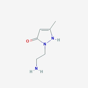 molecular formula C6H11N3O B1489267 1-(2-氨基乙基)-3-甲基-1H-吡唑-5-醇 CAS No. 2090867-14-2