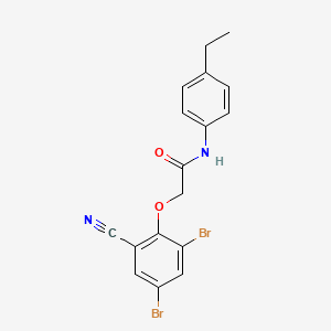 molecular formula C17H14Br2N2O2 B14892679 2-(2,4-dibromo-6-cyanophenoxy)-N-(4-ethylphenyl)acetamide 