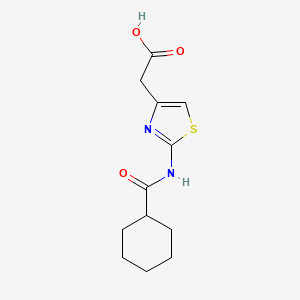 molecular formula C12H16N2O3S B14892691 2-(2-(Cyclohexanecarboxamido)thiazol-4-yl)acetic acid 