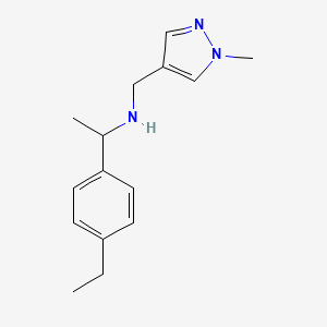 molecular formula C15H21N3 B14892743 1-(4-Ethylphenyl)-N-((1-methyl-1h-pyrazol-4-yl)methyl)ethan-1-amine 