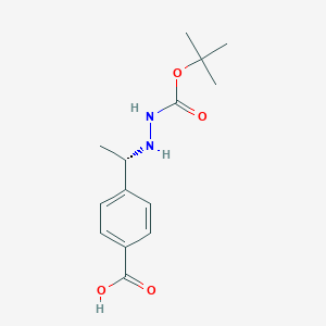 molecular formula C14H20N2O4 B14892765 (S)-4-(1-(2-(Tert-butoxycarbonyl)hydrazinyl)ethyl)benzoic acid 